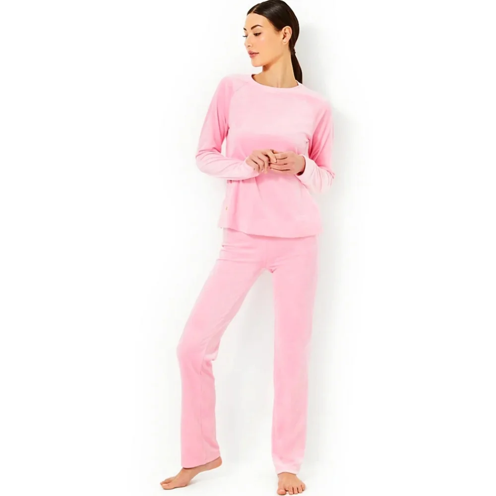 LILLY PULITZER Ciana Velour Top In Conch Shell Pink - Picture 2 of 10